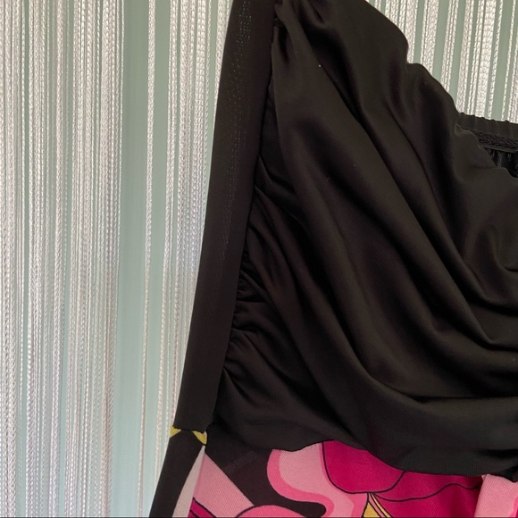 Strapless Multi Coloured Ruched Dress Size Small - Picture 9 of 15